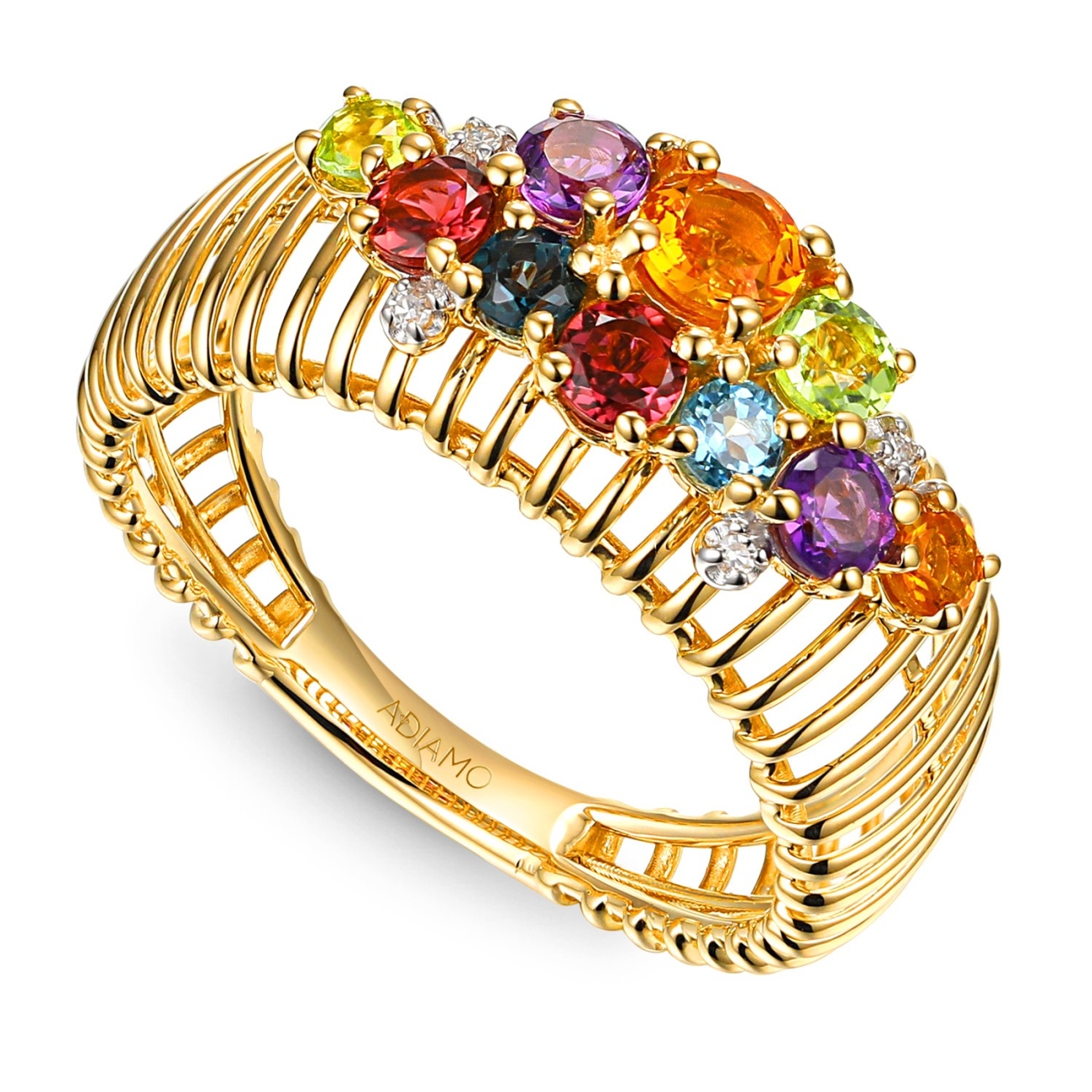 Pierścionek z kolorowymi kamieniami i diamentami (R99606 Y AM,BT,CT,PT,PTR): 16