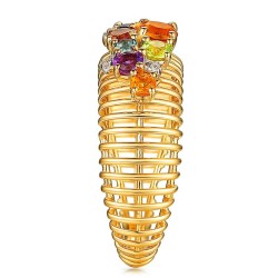 Pierścionek z kolorowymi kamieniami i diamentami (R99606 Y AM,BT,CT,PT,PTR): 16 - zdjęcie: 5