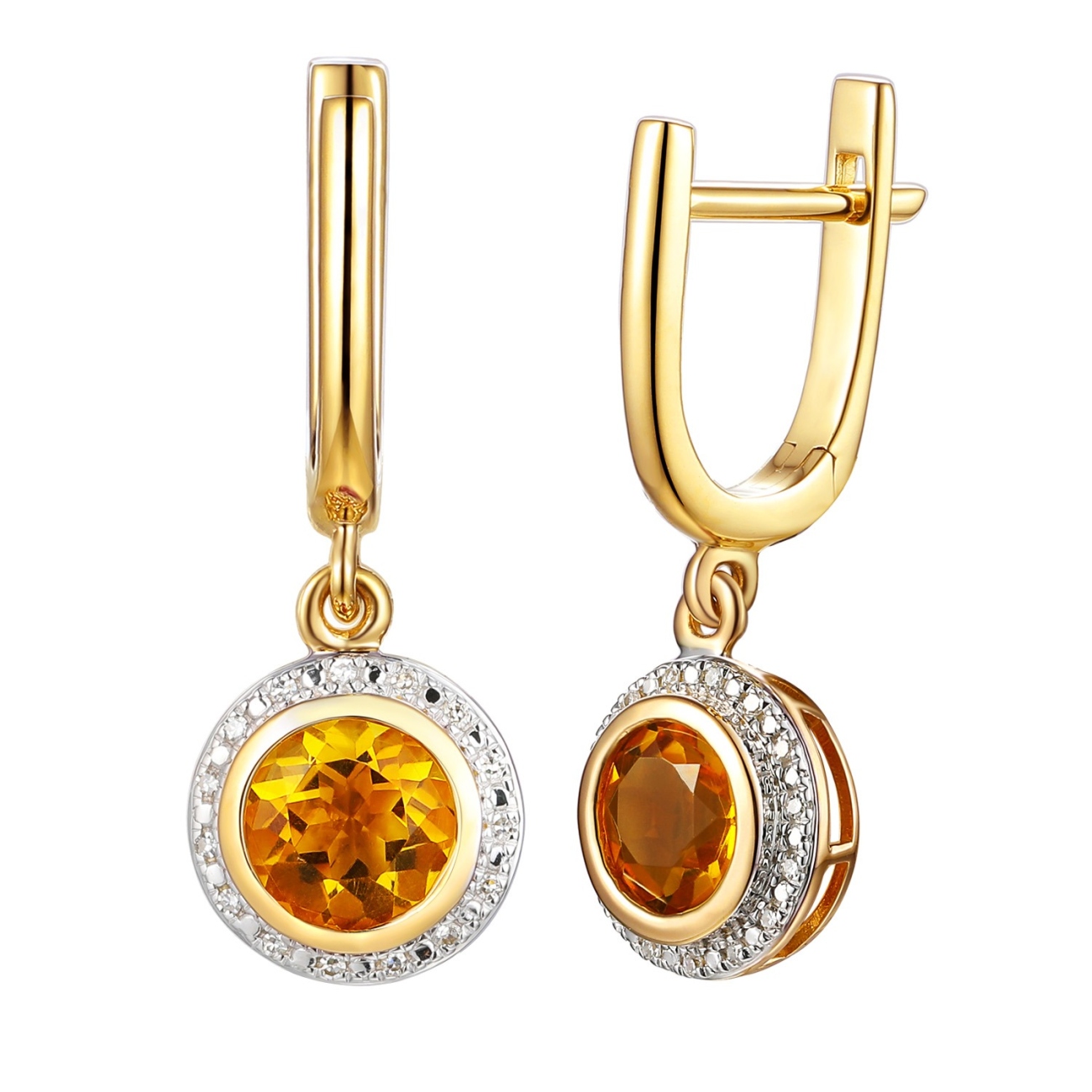 Kolczyki z cytrynami i diamentami (E97348 Y A CT)