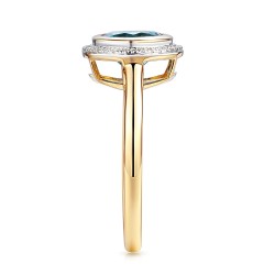 Pierścionek z london blue topazem i diamentami (R97348 Y LBT): 10 - zdjęcie: 4