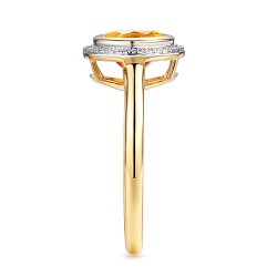 Pierścionek z cytrynem i diamentami (R97348 Y CT): 14 - zdjęcie: 4