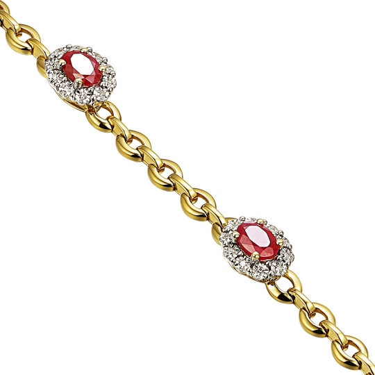 Bransoletka z rubinami i diamentami (B09326 Y RU)