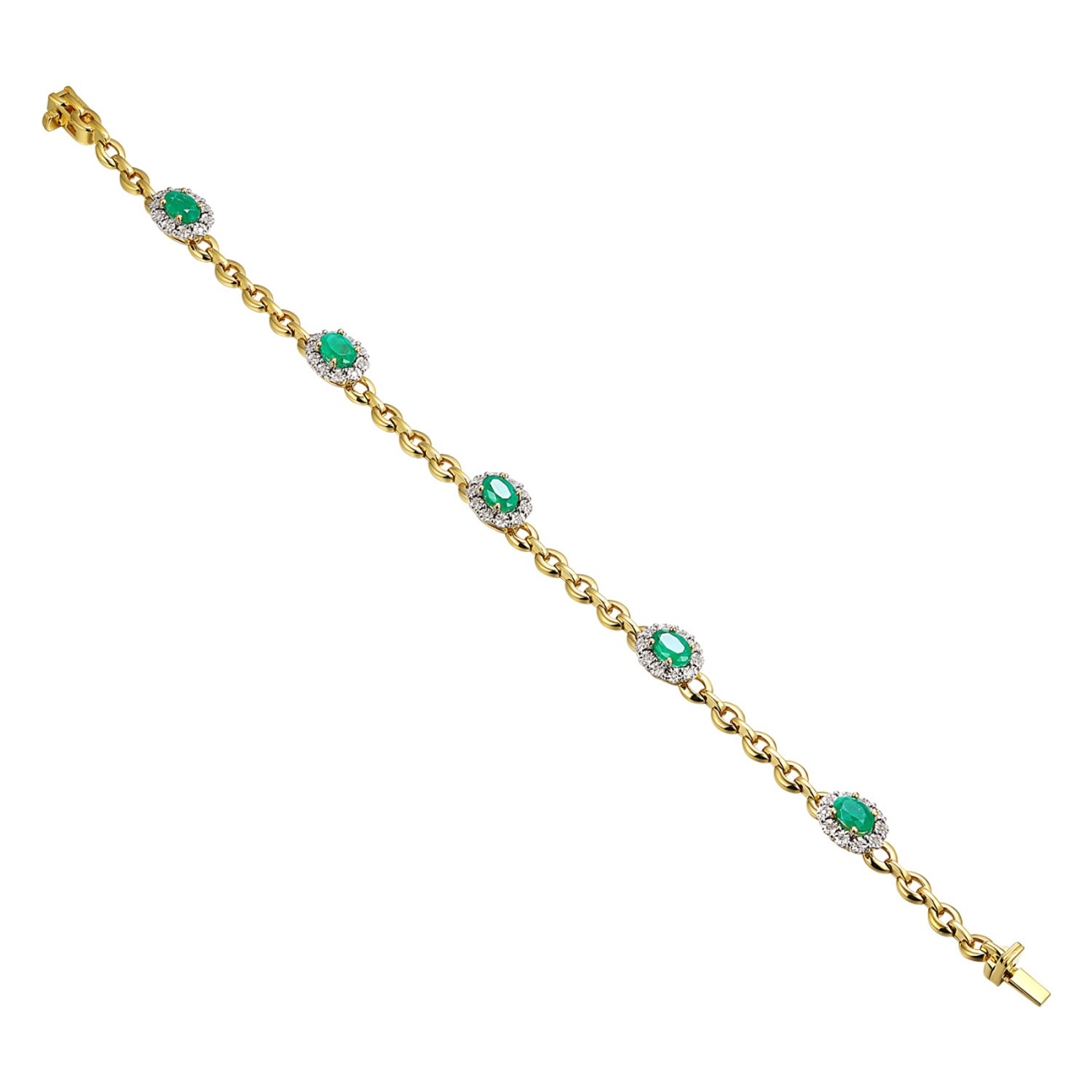 Bransoletka ze szmaragdami i i diamentami (B09326 Y EM)