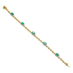 Bransoletka ze szmaragdami i i diamentami (B09326 Y EM) - zdjęcie: 2