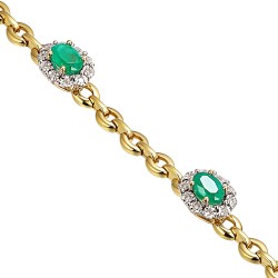 Bransoletka ze szmaragdami i i diamentami (B09326 Y EM) - zdjęcie: 3