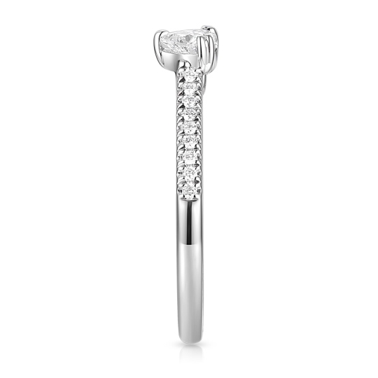 Pierścionek z diamentami laboratoryjnymi w białym złocie - szlif serce (R96125 W LGD 0,26ct): 12