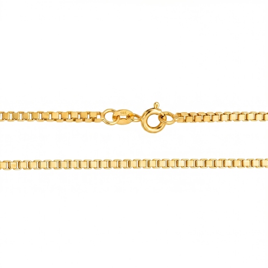 Łańcuszek z żółtego złota - splot kostka - 50 cm (N00820 Y)