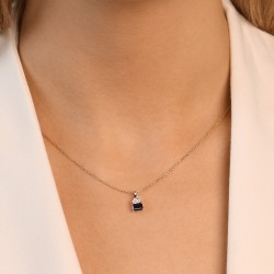 Zawieszka z szafirem i diamentem laboratoryjnym (P101935 Y SA) - zdjęcie: 3