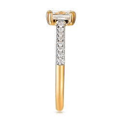 Pierścionek z diamentem laboratoryjnym w szlifie princess cut (R100835 Y LGD 1,07ct): 10 - zdjęcie: 4