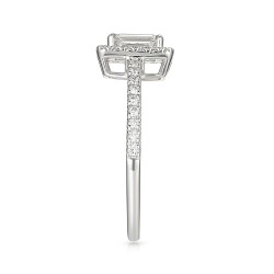 Pierścionek z diamentami w białym złocie w szlifie szmaragdowym (R101785 W 0,51ct): 10 - zdjęcie: 4