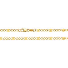 Łańcuszek złoty, splot pancerka z blaszkami, 50 cm - 3,90 g (N77776 Y)