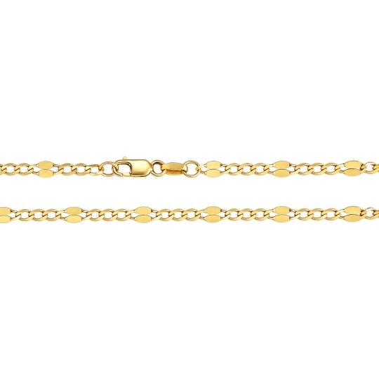 Łańcuszek złoty, splot pancerka z blaszkami, 50 cm - 3,90 g (N77776 Y)