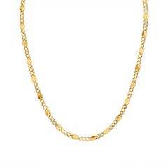 Łańcuszek złoty, splot pancerka z blaszkami, 50 cm - 3,90 g (N77776 Y)