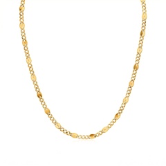 Łańcuszek złoty, splot pancerka z blaszkami, 45 cm - 1,64 g (N00793 Y)