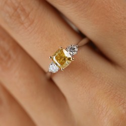 Pierścionek z żółtym diamentem laboratoryjnym (R100396 YW LGDY): 10 - zdjęcie: 6