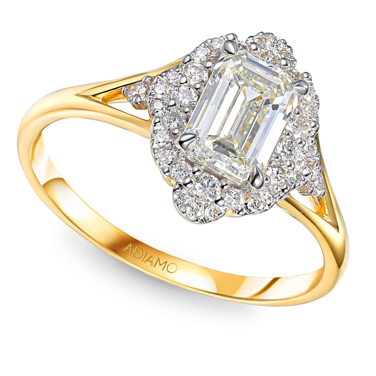 Pierścionek z żółtego złota z diamentami laboratoryjnymi (R98879 Y LGD 1,09ct): 14