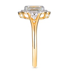 Pierścionek z żółtego złota z diamentami laboratoryjnymi (R98879 Y LGD 1,09ct): 14 - zdjęcie: 4