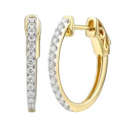 Kolczyki z żółtego złota z diamentami - 0,29 ct (E95735 Y A M) - zdjęcie: 2