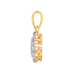Zawieszka z żółtego złota z diamentami - kwiat (P83225 Y) - zdjęcie: 4