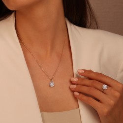 Pierścionek z żółtego złota z diamentami o kwiecistym wzorze (R83225 Y): 14 - zdjęcie: 7