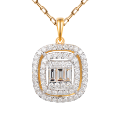 Zawieszka z żółtego złota z diamentami w szlifie bagietowym (P50955 Y) - zdjęcie: 2