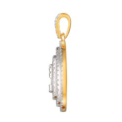 Zawieszka z żółtego złota z diamentami - kropla - 0,53 ct (P100470 Y) - zdjęcie: 3