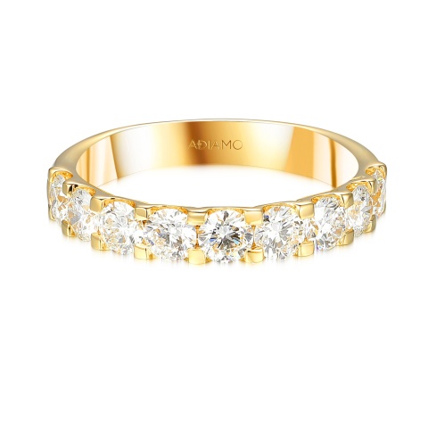 Pierścionek obrączkowy z żółtego złota z diamentami laboratoryjnymi - 1,51 ct (R82597 Y LGD)