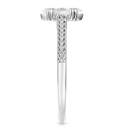 Pierścionek z białego złota z diamentami laboratoryjnymi - szlif markiza - 0,50 ct (R103514 W LGD 0,54ct): 10
