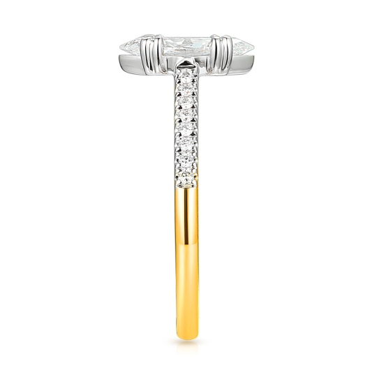 Pierścionek z żółtego złota z diamentami laboratoryjnymi - szlif markiza - 1,00 ct (R103514 YW LGD 1,05ct): 10