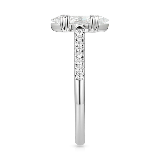 Pierścionek z białego złota z diamentami laboratoryjnymi - szlif markiza - 1,00 ct (R103514 W LGD 1,05ct): 10