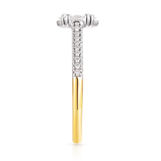 Pierścionek z żółtego złota z diamentami laboratoryjnymi - szlif markiza - 0,30 ct (R103514 YW LGD 0,30ct): 11