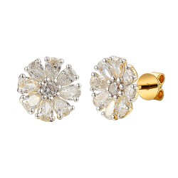 Kolczyki z żółtego złota z diamentami laboratoryjnymi w szlifie gruszkowym - 1,63ct - sztyft (E102657 Y S LGD 0,12ct) - zdjęcie: 2