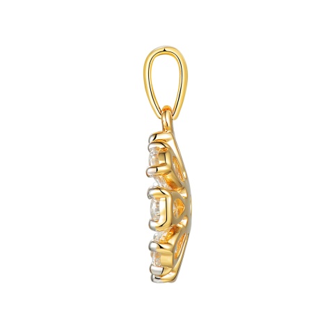 Zawieszka z żółtego złota z diamentami laboratoryjnymi w szlifie gruszkowym - 1,31 ct (P102657 Y LGD 0,12ct)