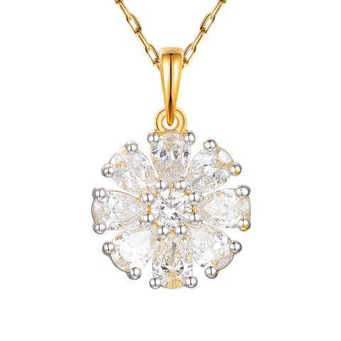 Zawieszka z żółtego złota z diamentami laboratoryjnymi w szlifie gruszkowym - 1,31 ct (P102657 Y LGD 0,12ct)