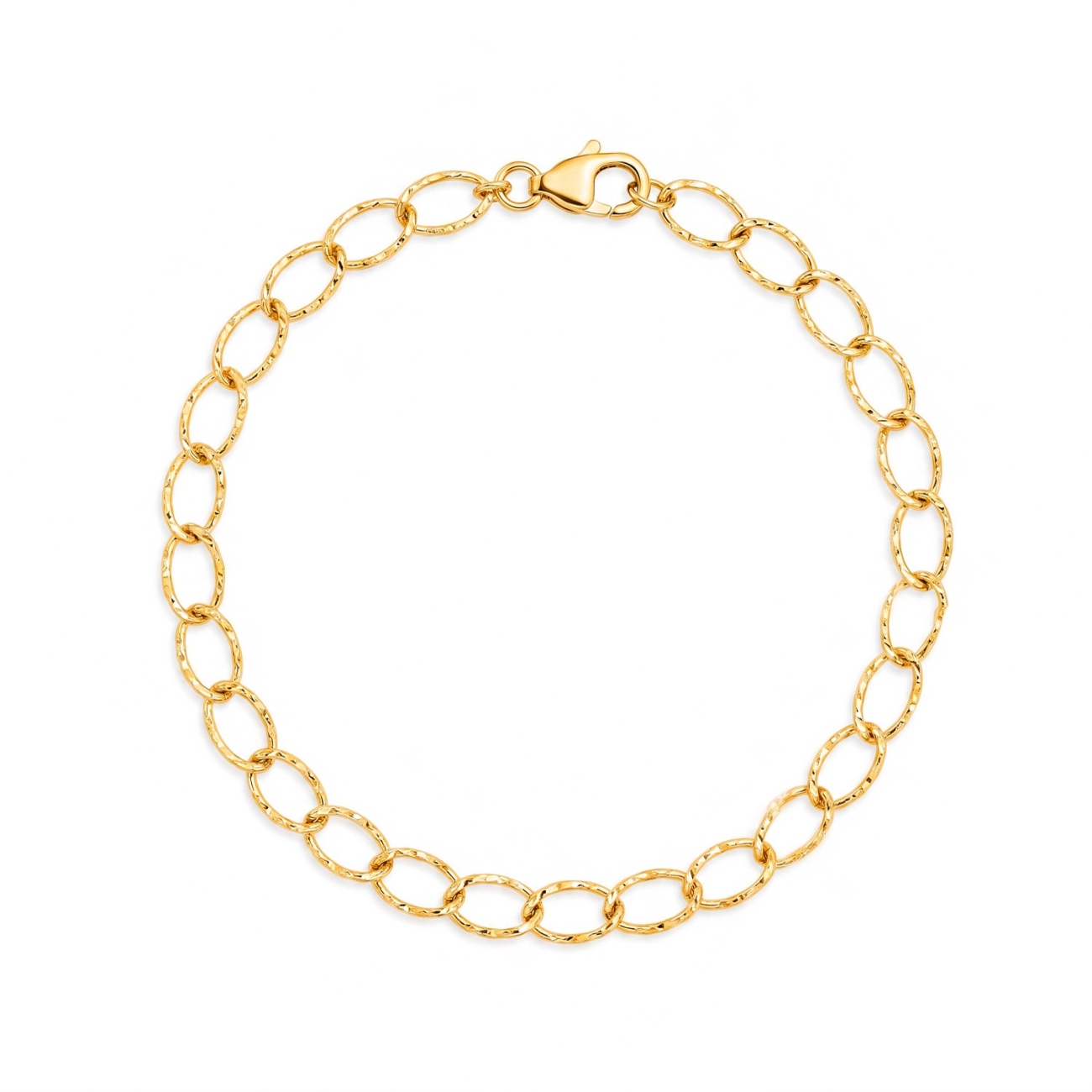 Bransoletka z żółtego złota - łańcuszek większy diamentowany (B88880 Y)
