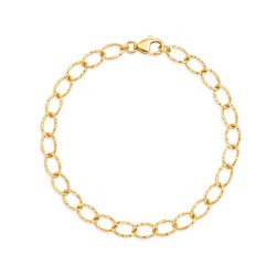 Bransoletka z żółtego złota - łańcuszek większy diamentowany (B88880 Y) - zdjęcie: 2