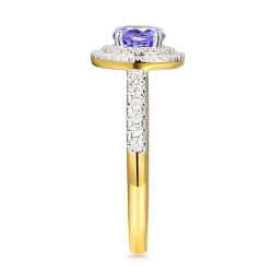 Pierścionek z żółtego złota z tanzanitem i diamentami (R79583 Y T): 14 - zdjęcie: 4