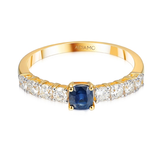 Pierścionek z szafirem i diamentami (R103665 Y SA): 14