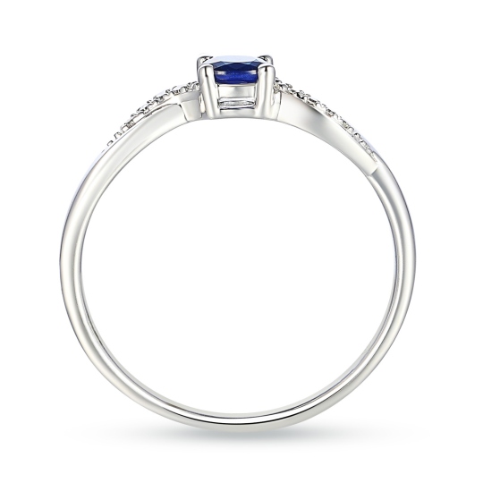 Pierścionek z szafirem i diamentami (R82444 W SA): 14