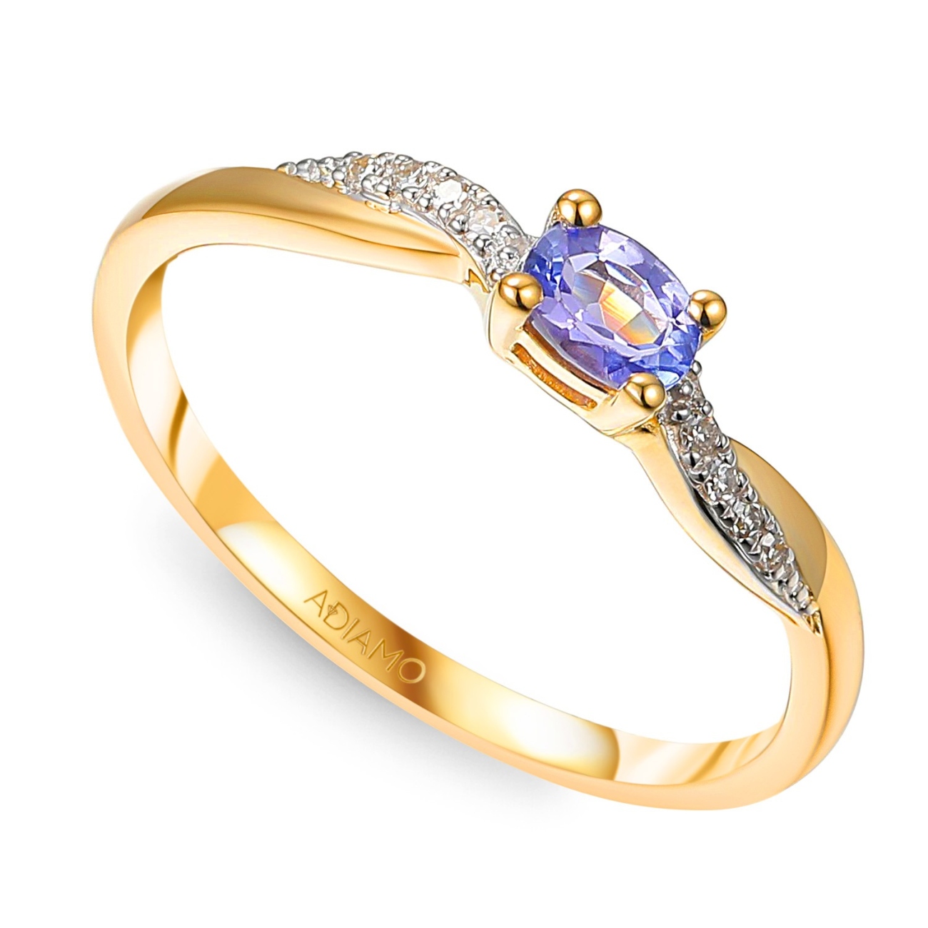 Pierścionek z tanzanitem i diamentami (R82444 Y T): 11