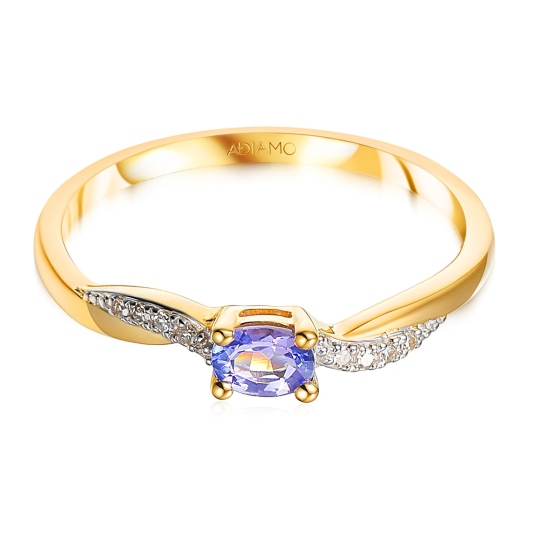 Pierścionek z tanzanitem i diamentami (R82444 Y T): 11