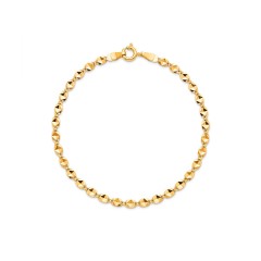 Bransoletka z żółtego złota - diamentowane kwadraciki - 18 cm - 1,20 g  (B26009 Y)