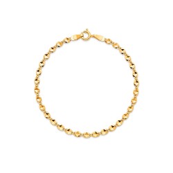Bransoletka z żółtego złota - diamentowane kwadraciki - 18 cm - 1,20 g  (B26009 Y) - zdjęcie: 2