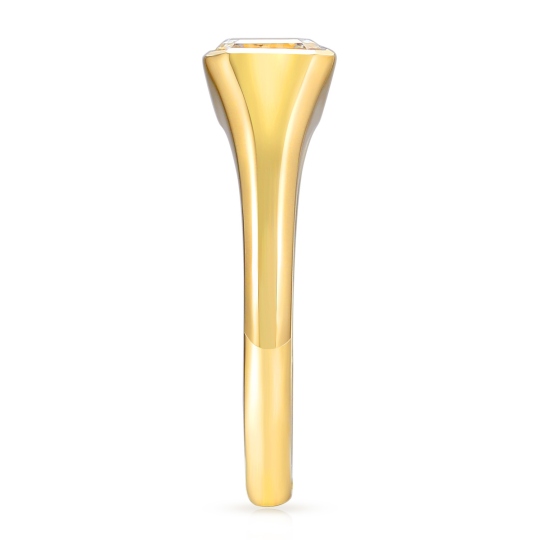 Sygnet z żółtego złota z diamentem laboratoryjnym w szlifie szmaragdowym - 1,50 ct (R97673 YW LGD 1,50ct): 10