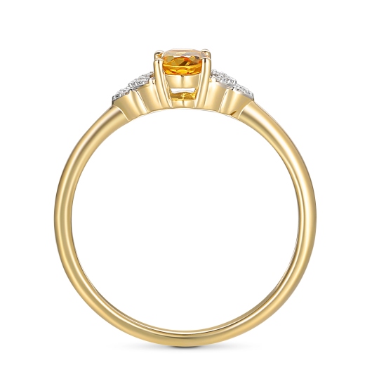 Pierścionek z cytrynem w szlifie owalnym i diamentami (R59732 Y CT): 13