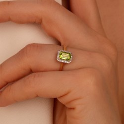 Pierścionek z perydotem i diamentami (R62904 Y PT) : 15 - zdjęcie: 6