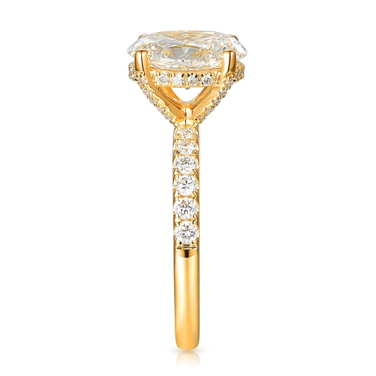 Pierścionek z żółtego złota z diamentem naturalnym w szlife owalnym - 2 ct (R100450 Y 2,00ct): 10