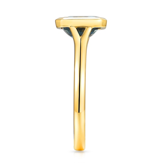 Pierścionek z żółtego złota z london blue topazem w szlifie szmaragdowym - 1,89 ct (R93955 Y LBT): 16