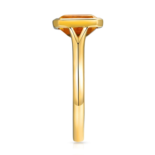 Pierścionek z żółtego złota z cytrynem w szlifie szmaragdowym - 1,55 ct (R93955 Y CT): 13