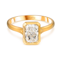 Pierścionek z żółtego złota z diamentem laboratoryjnym w szlifie radiant - 1,50 ct (R93955 Y LGD 1,50ct): 14 - zdjęcie: 4